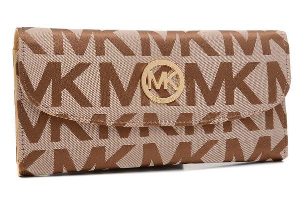 michael kors lommebok continental monogram canvas beige Prisen Lav ptb15